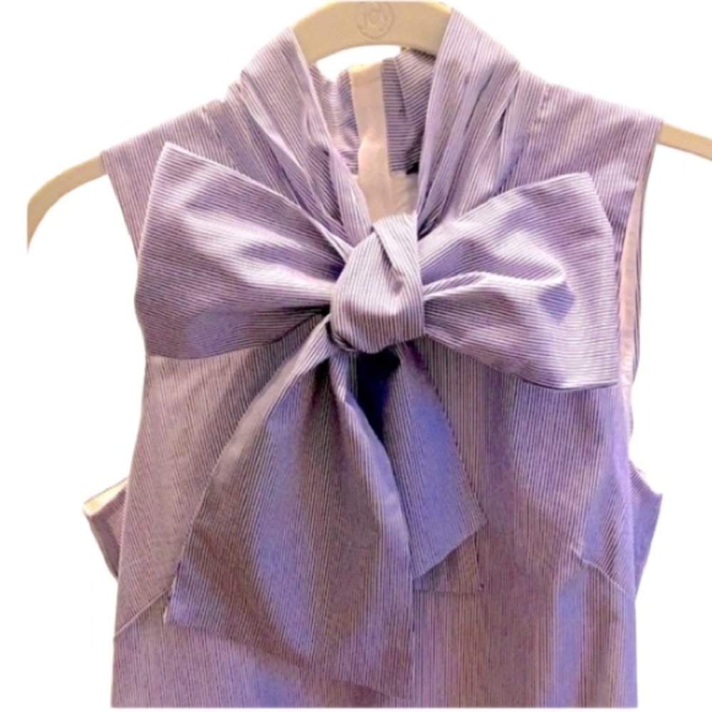 Banana Republic Pinstripe Bow Tie Sheath Dress 4